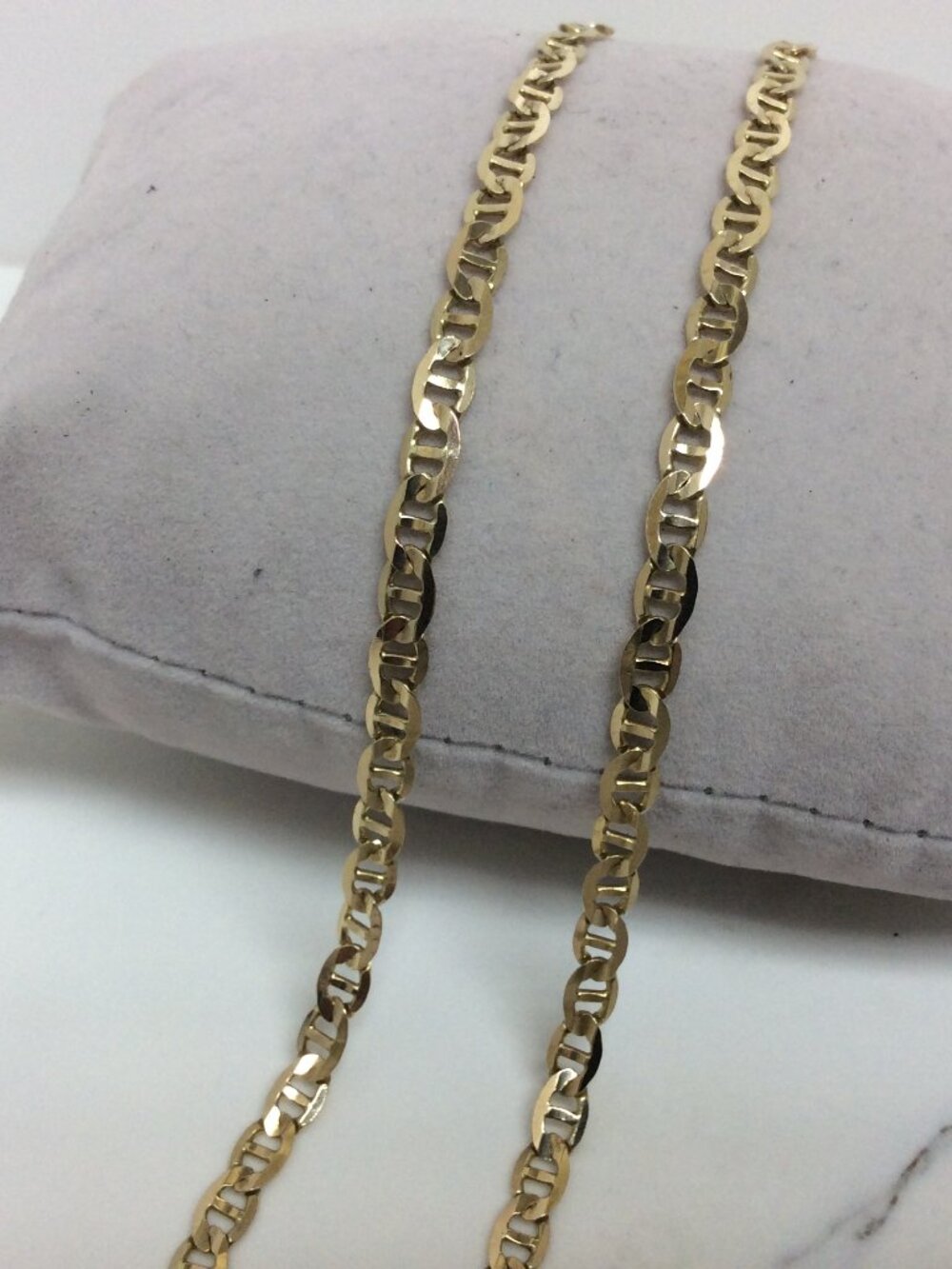 14k Yellow Real Solid Gold Mariner Anchor  Men/LADY Chain Necklace 19''  11gr